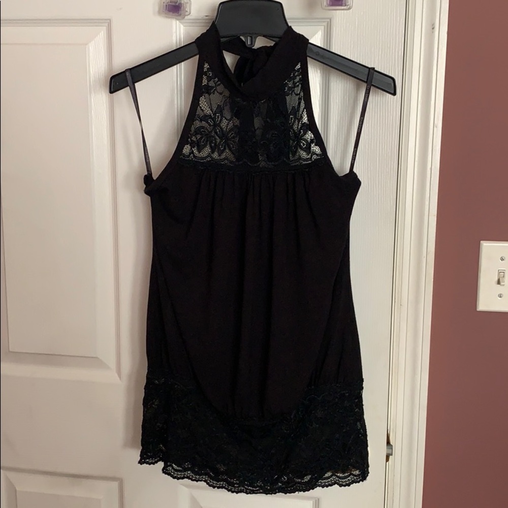 Black lace halter